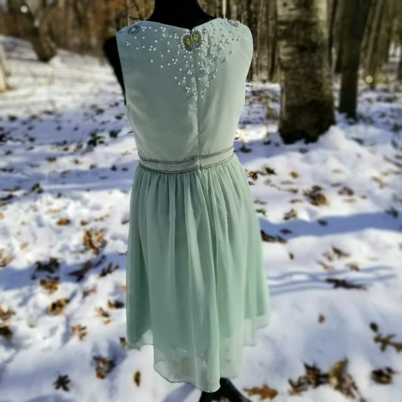 Modcloth Mint Green Beaded High/Low dress - Picture 2 of 5